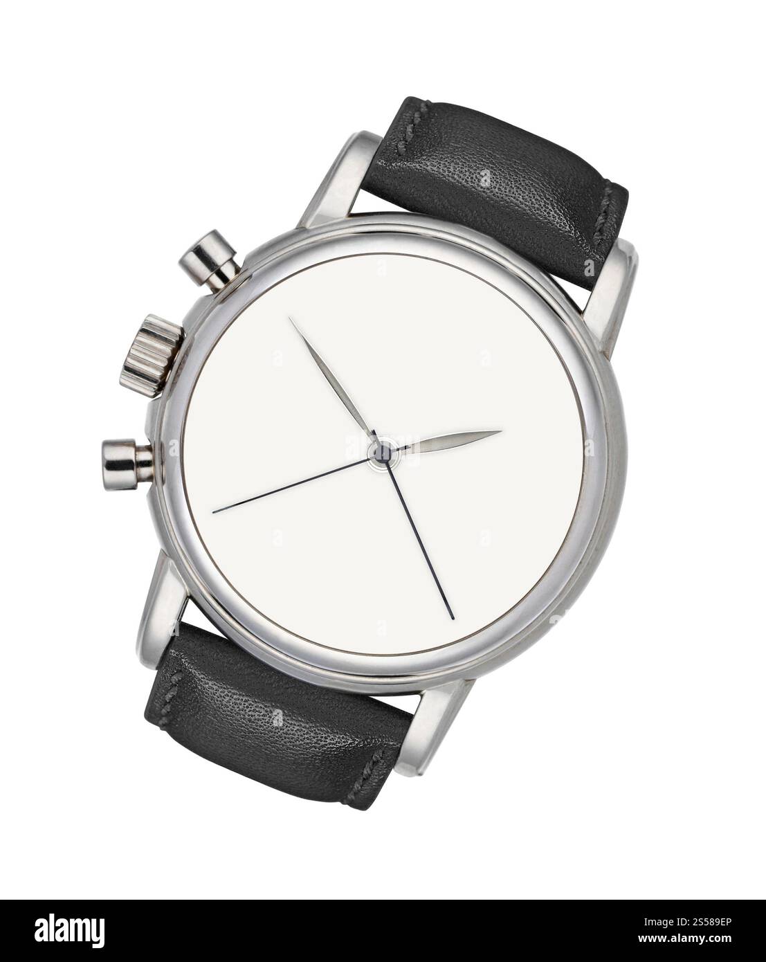 Orologio da polso argento isolato Foto Stock