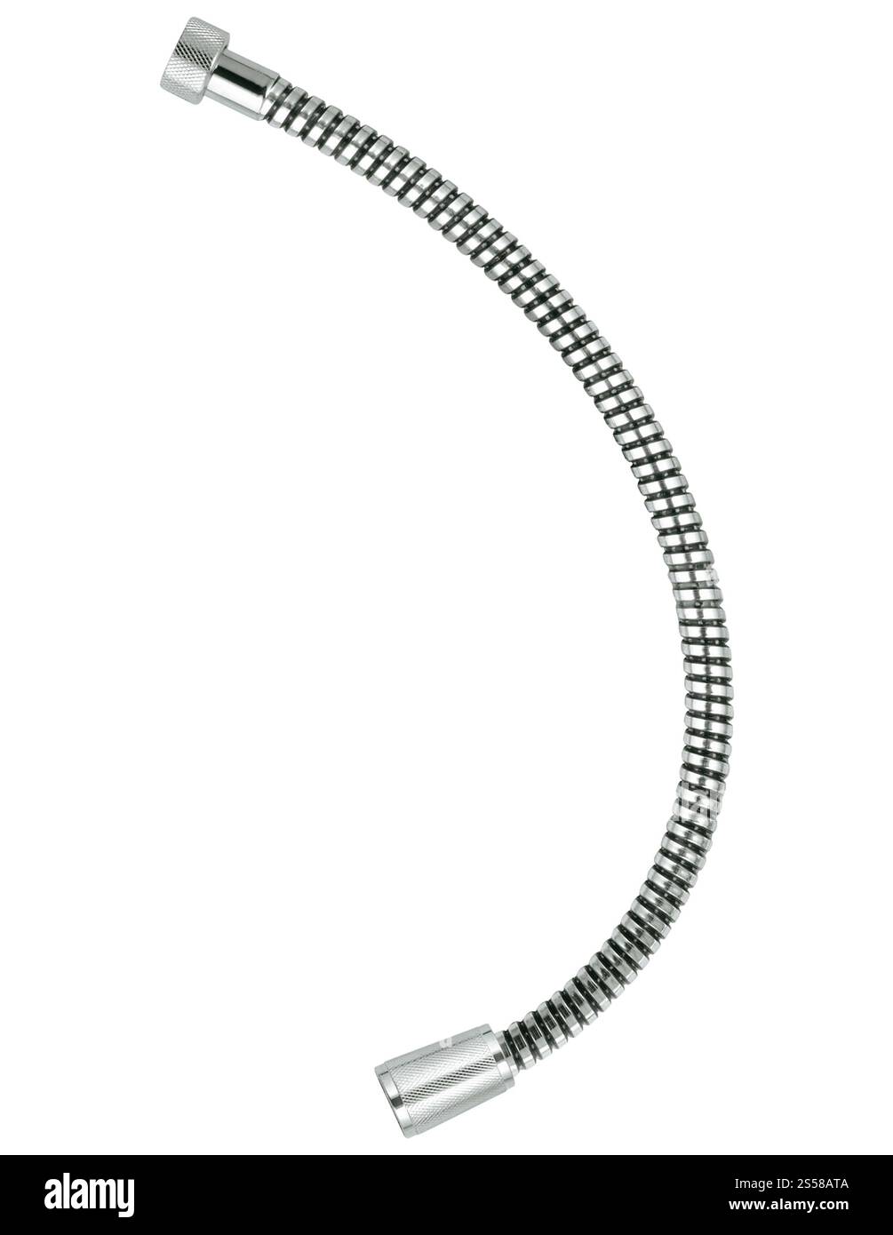 Tubo per doccia isolato su bianco Foto Stock