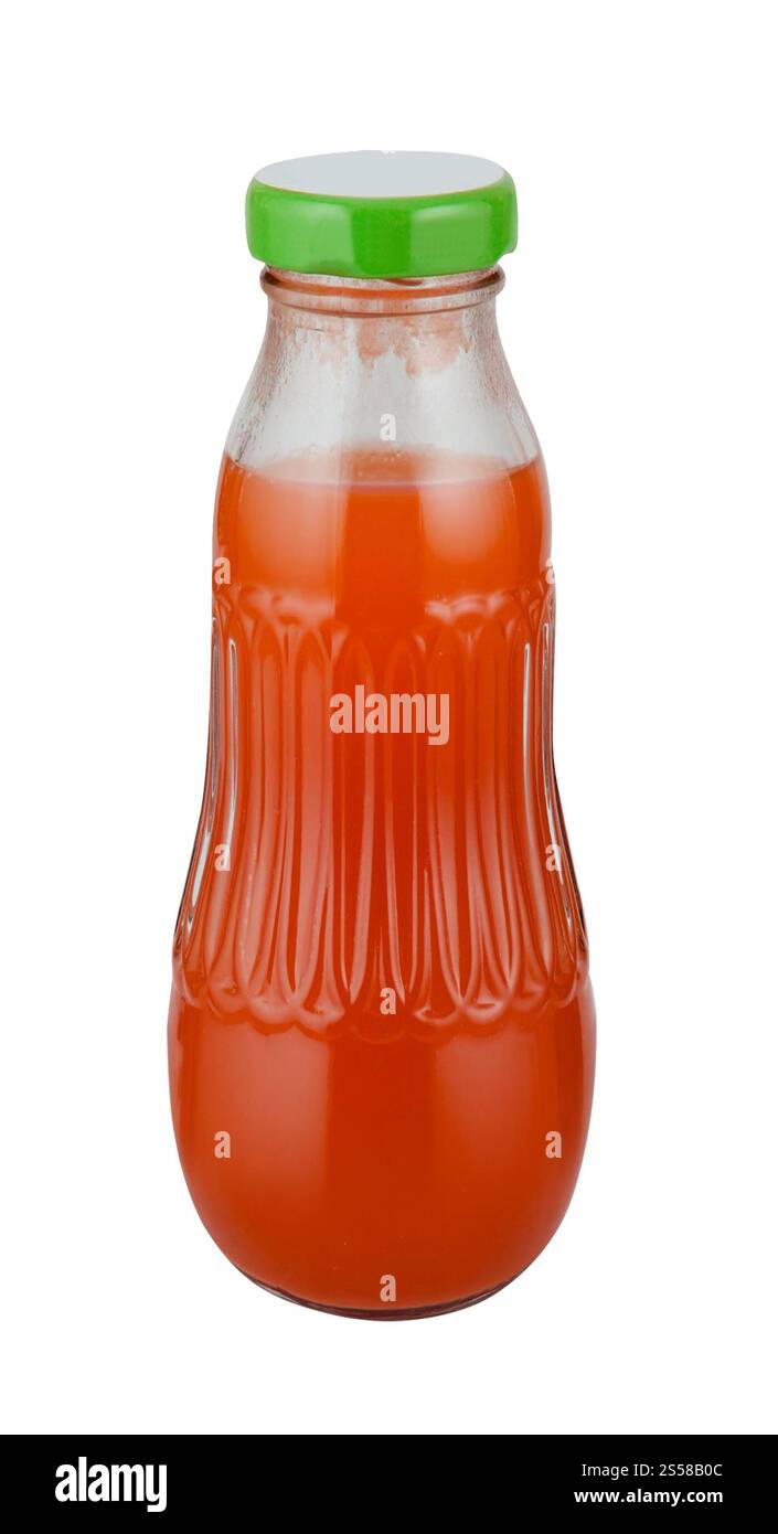 Bottiglia di succo fresco e salutare Foto Stock