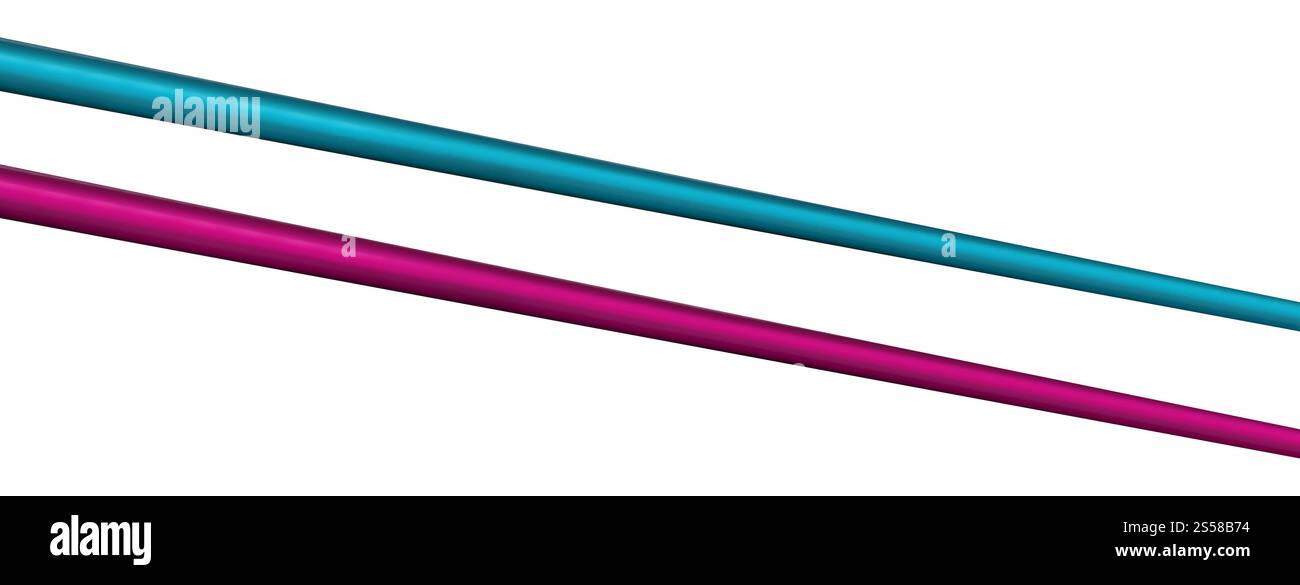 tubo flessibile in plastica blu e rosso Foto Stock