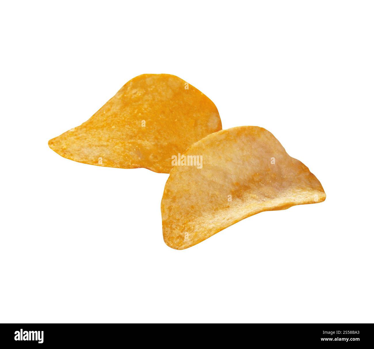 Potato Chips isolato su bianco Foto Stock