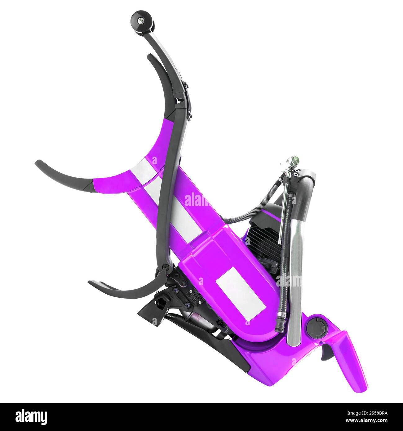 Sega elettrica viola isolata Foto Stock