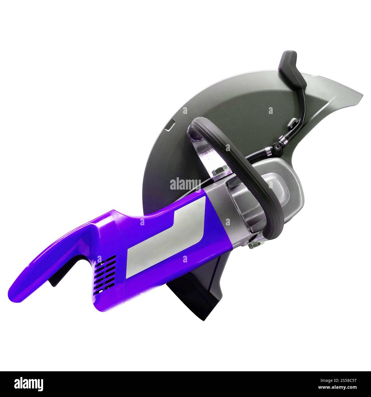 Sega elettrica isolata su sfondo bianco Foto Stock