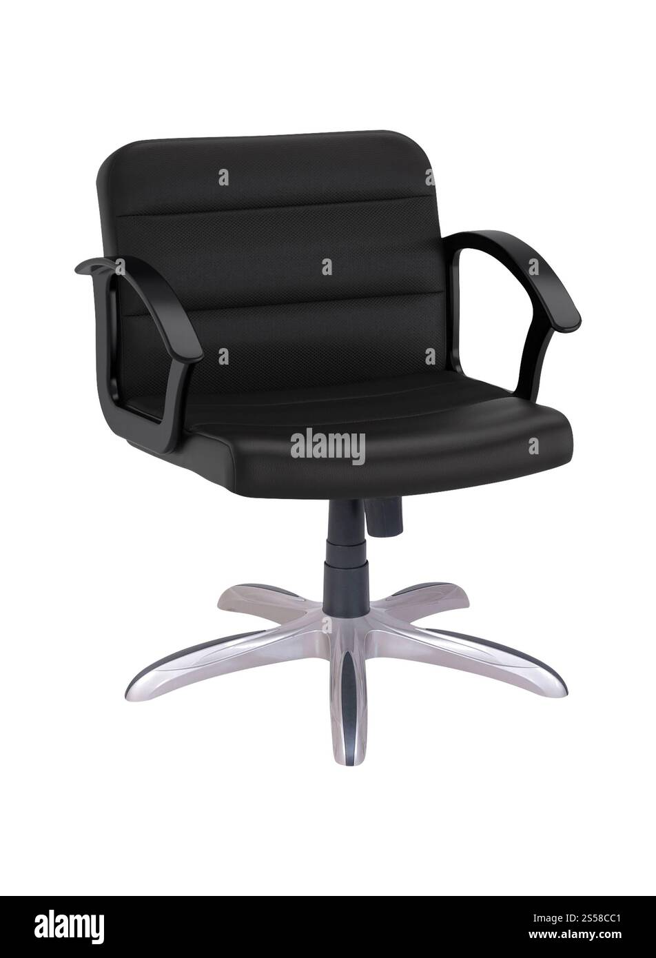 Sedia da ufficio nera isolata Foto Stock