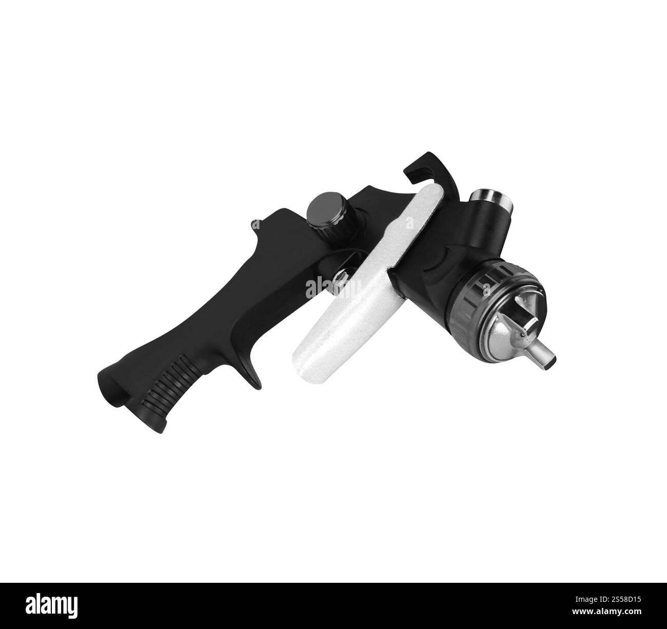 pistola aerografo su sfondo bianco Foto Stock