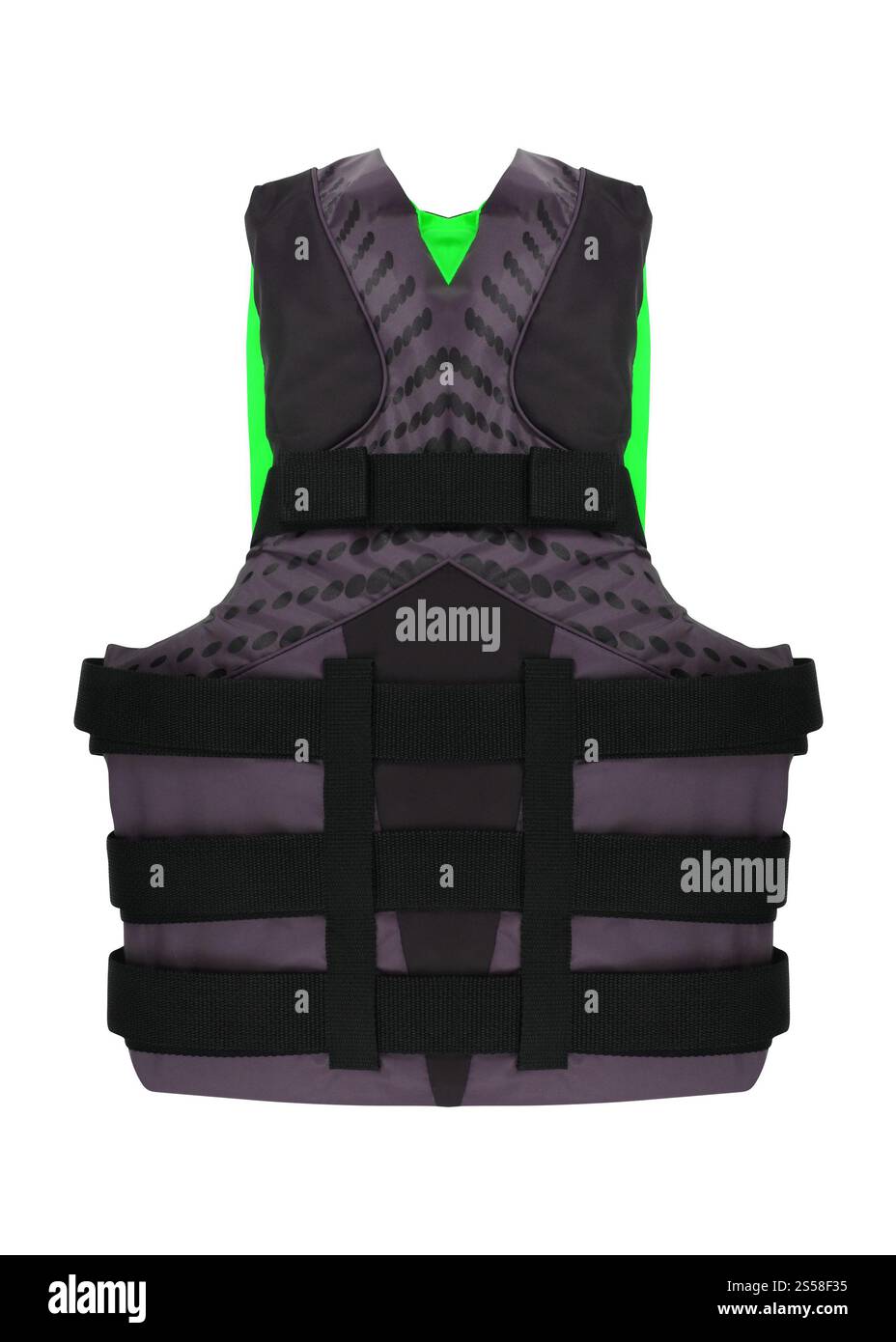 giubbotto salvagente isolato su bianco Foto Stock