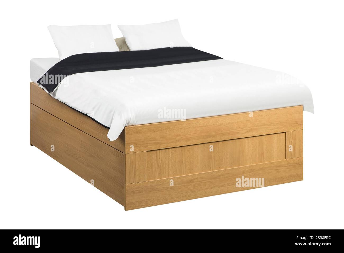 Letto isolato sul bianco Foto Stock