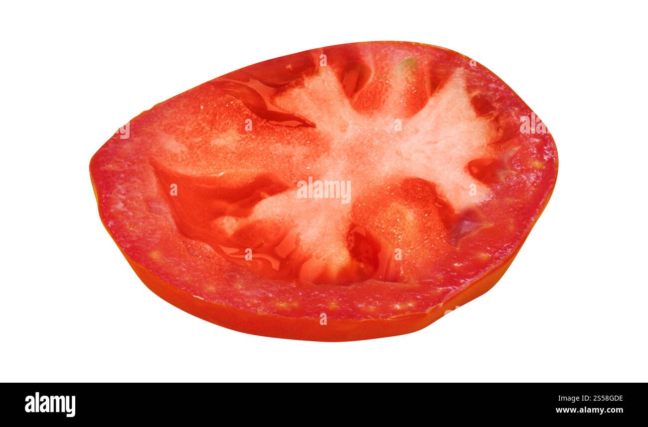 fetta di pomodoro rosso isolata Foto Stock