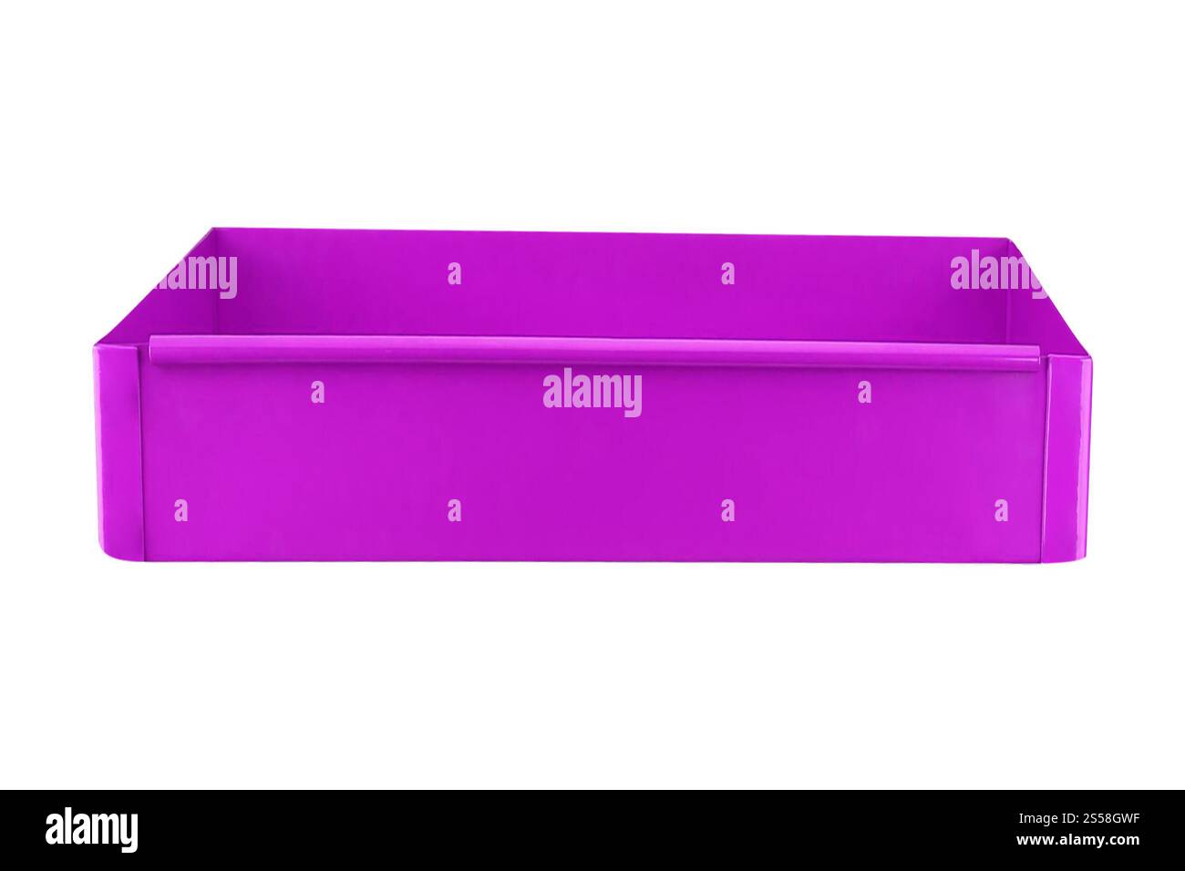 contenitore per alimenti in plastica viola isolato Foto Stock