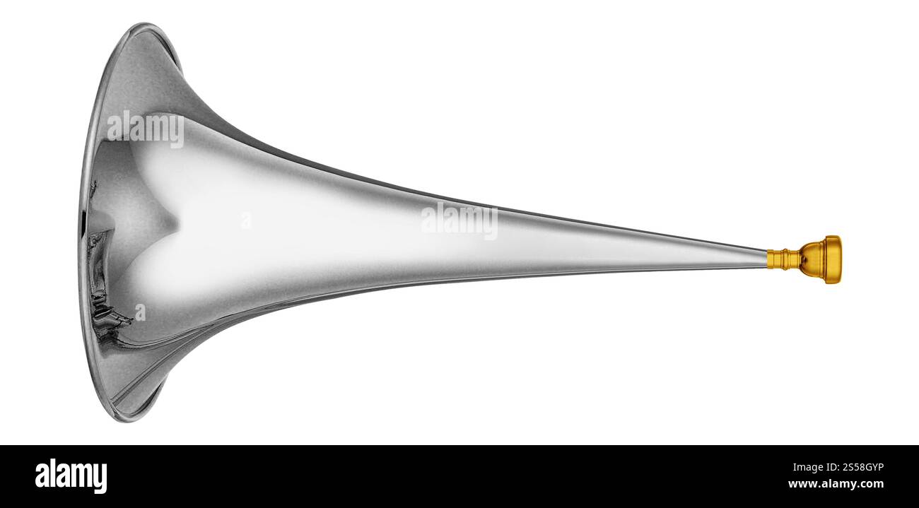 Musical Metal Pipe isolato su bianco Foto Stock