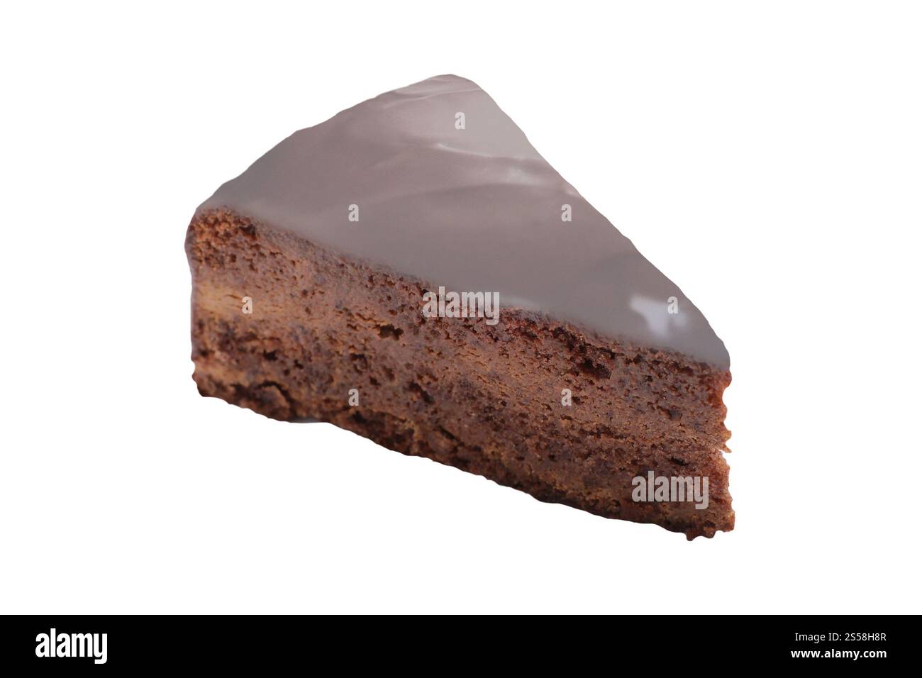fetta di torta fondente al cioccolato fondente Foto Stock