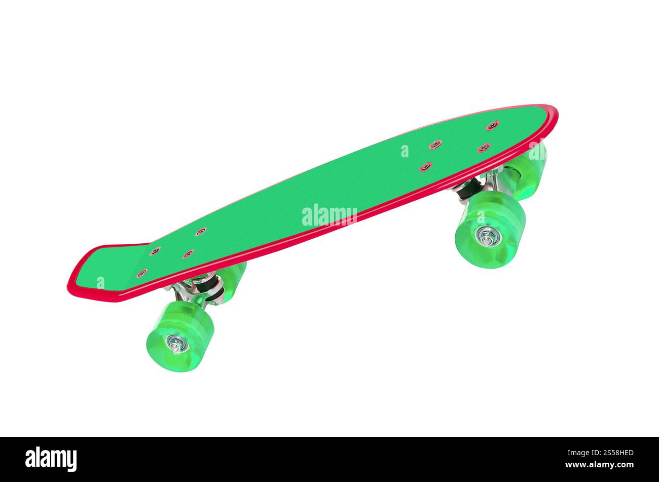 Skateboard verde isolato su bianco. Skateboard verde Foto Stock Skateboard verde isolato su bianco. Skateboard verde Foto Stock