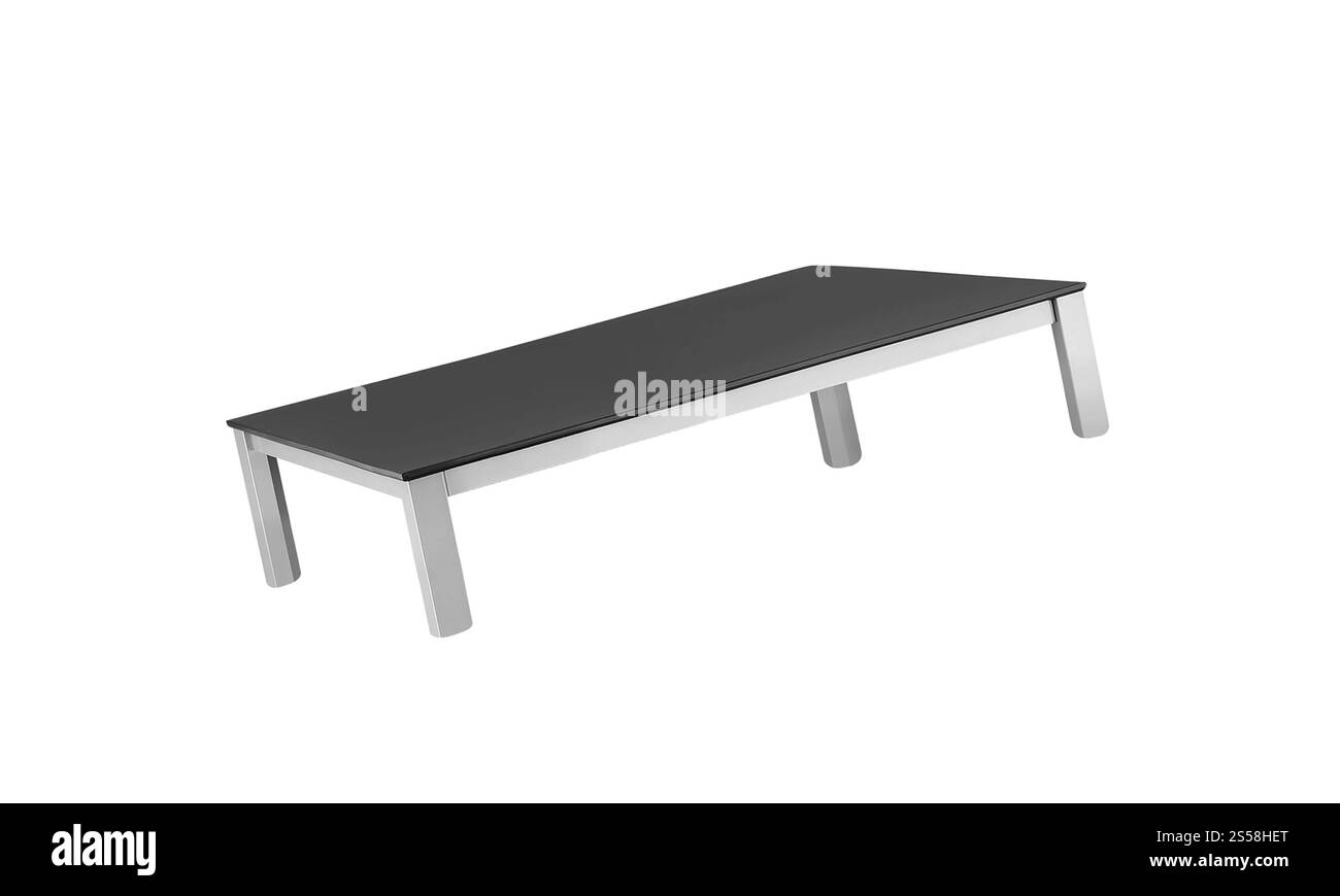 Tavolino da caffè in legno scuro isolato su bianco. Tavolino da caffè isolato in legno scuro Foto Stock