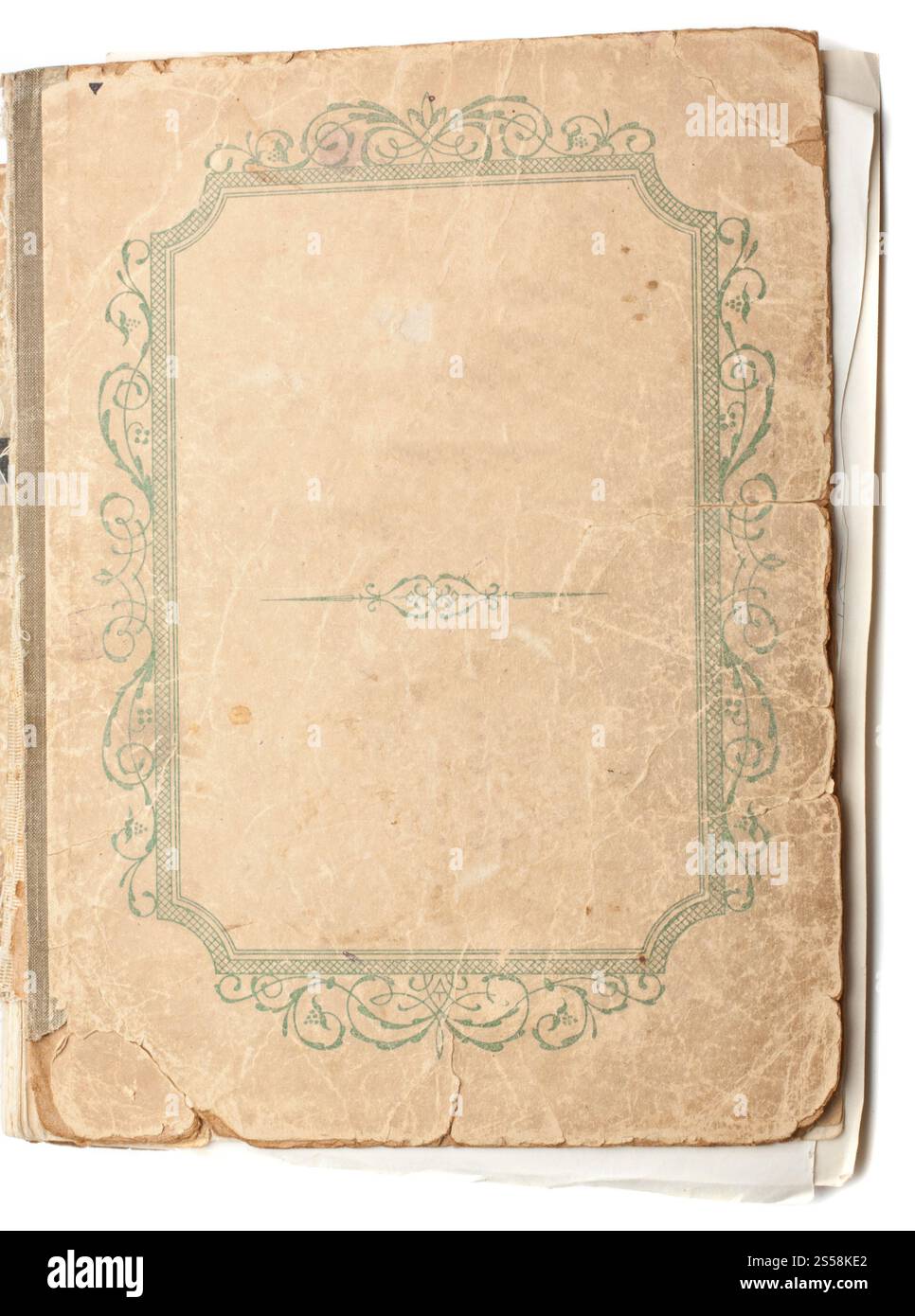 L'antico libro isolato su sfondo bianco. L'antico libro isolato su sfondo bianco Foto Stock