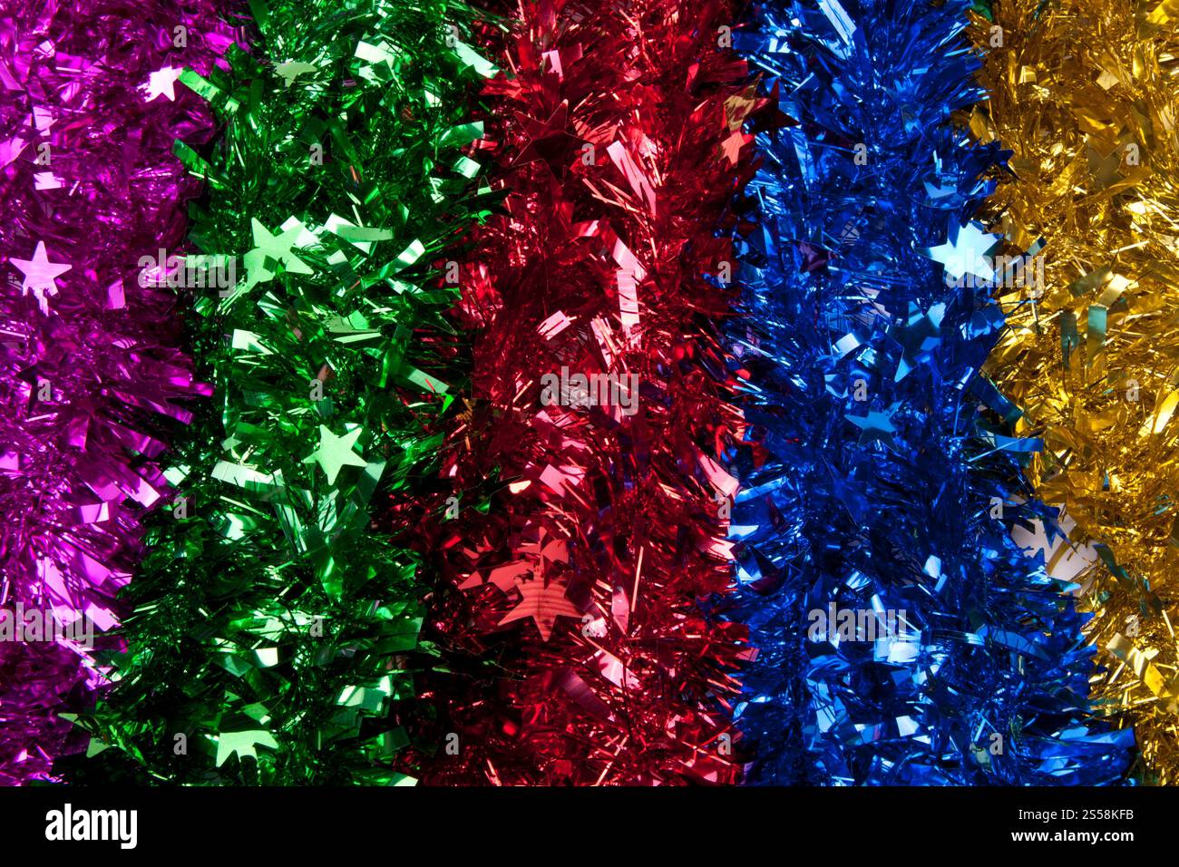 Sfondo o texture della decorazione dell'albero di Natale. Decorazione dell'albero di Natale Foto Stock