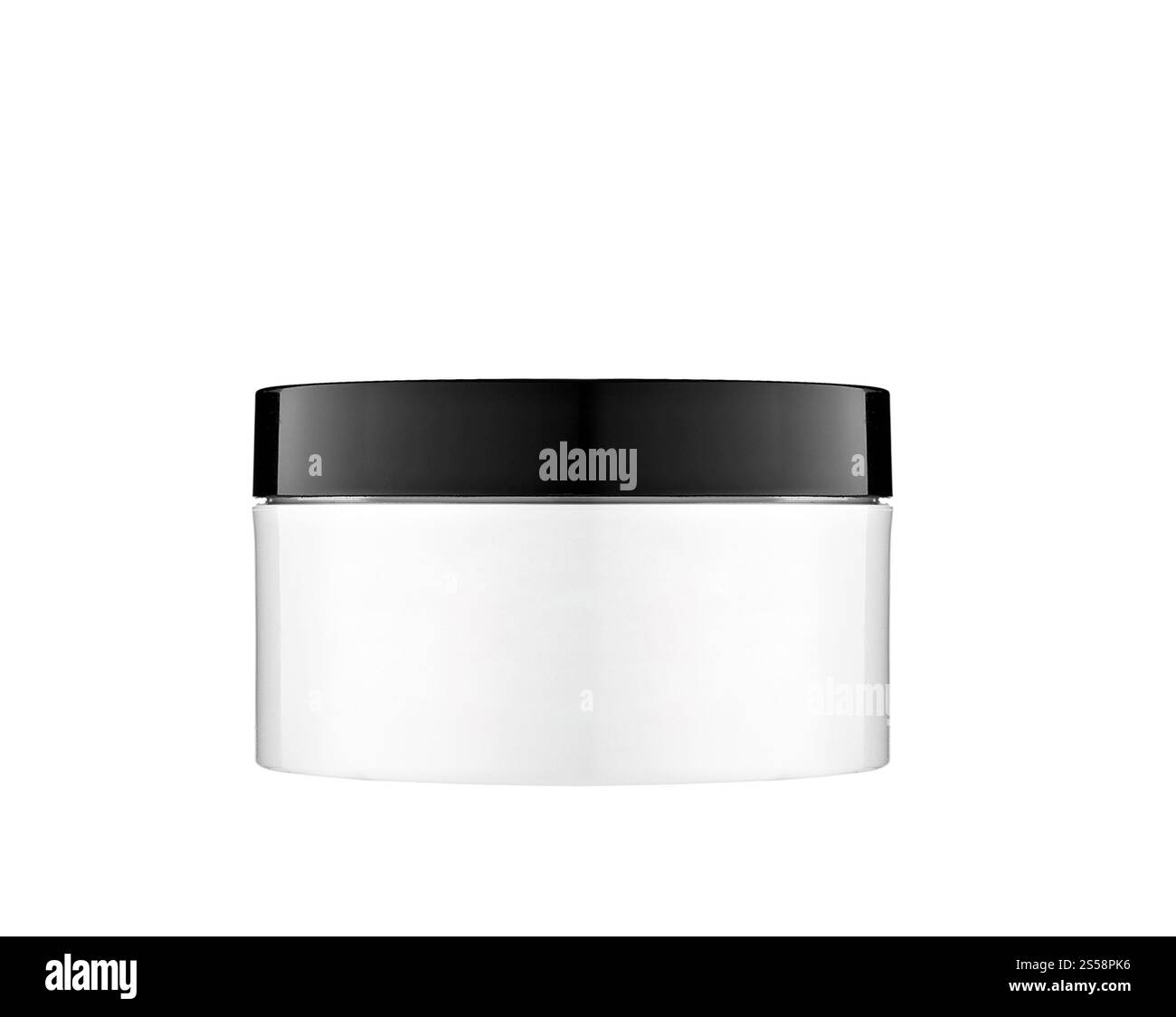 Una scatola crema mani con spazio vuoto. Contenitore della crema isolato Foto Stock