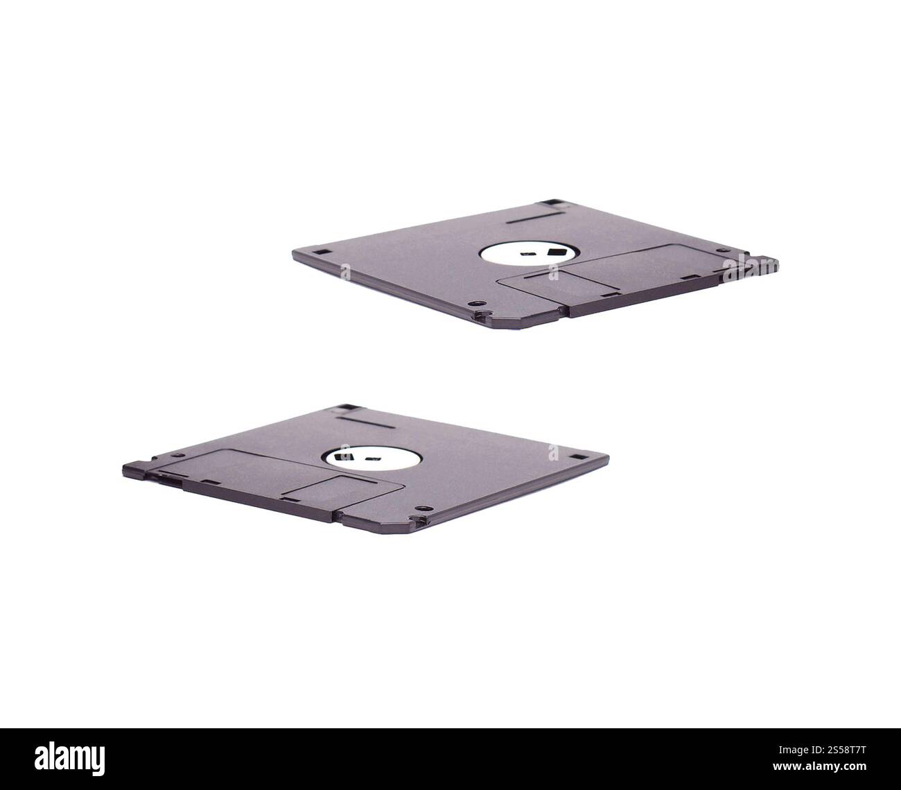 Disco floppy isolato su sfondo bianco. Disco floppy Foto Stock