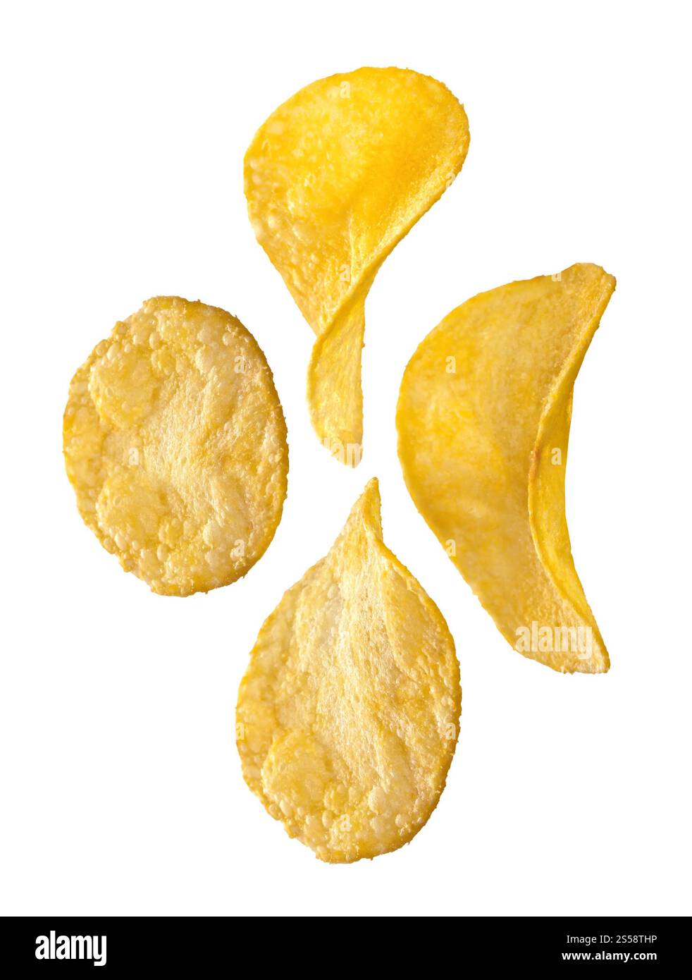 patatine isolate su sfondo bianco. patatine su sfondo bianco Foto Stock