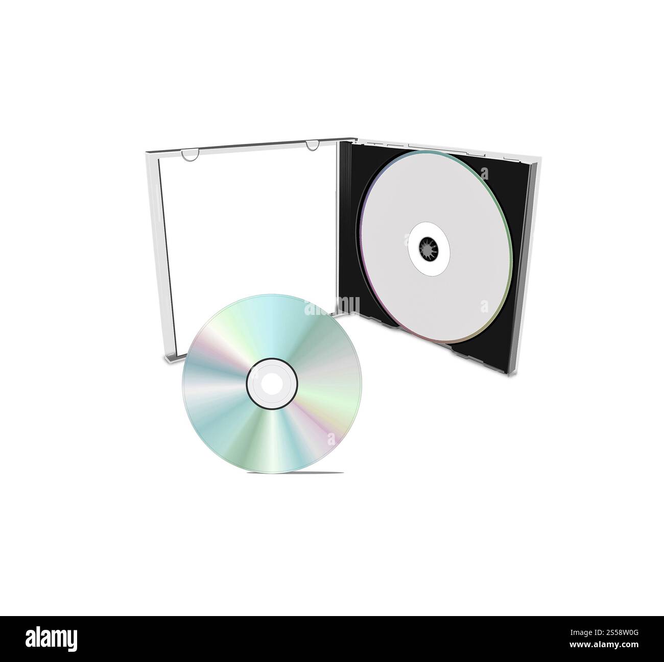 Custodia per DVD isolata su sfondo bianco. Custodia DVD isolata Foto Stock