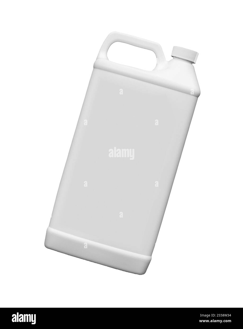 primo piano di un contenitore bianco su sfondo bianco. contenitore bianco Foto Stock