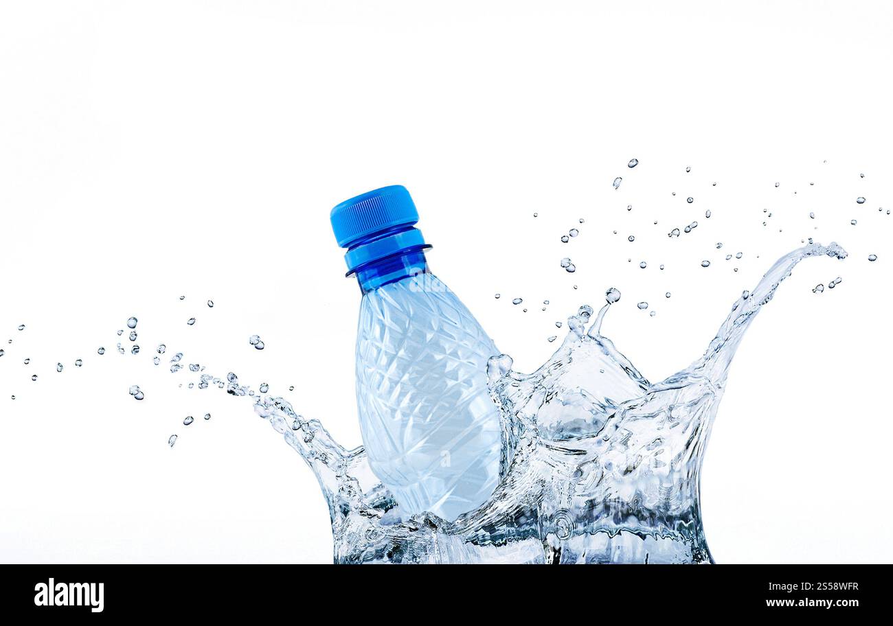 Immagine di scorta della formula dell'acqua fatta di acqua. spruzzi d'acqua Foto Stock