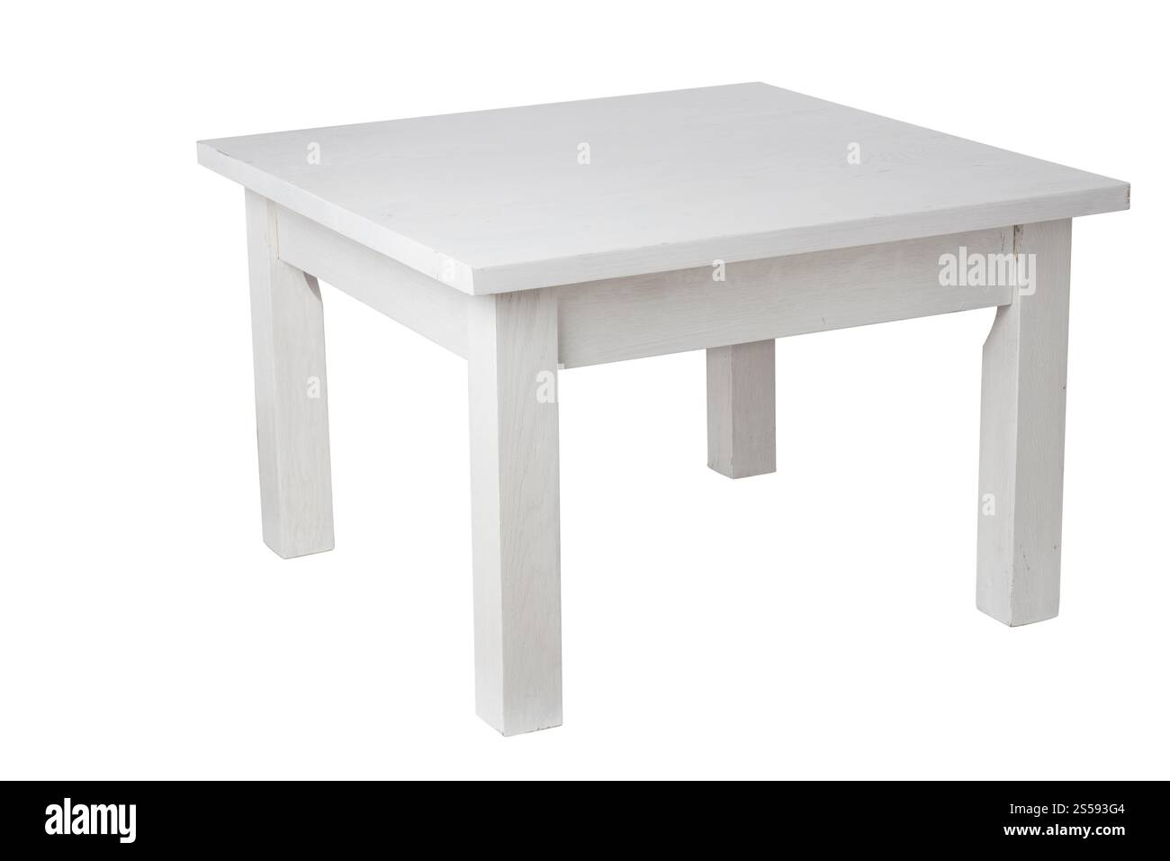 Elegante tavolo bianco con percorso di ritaglio. Elegante tavolo bianco Foto Stock