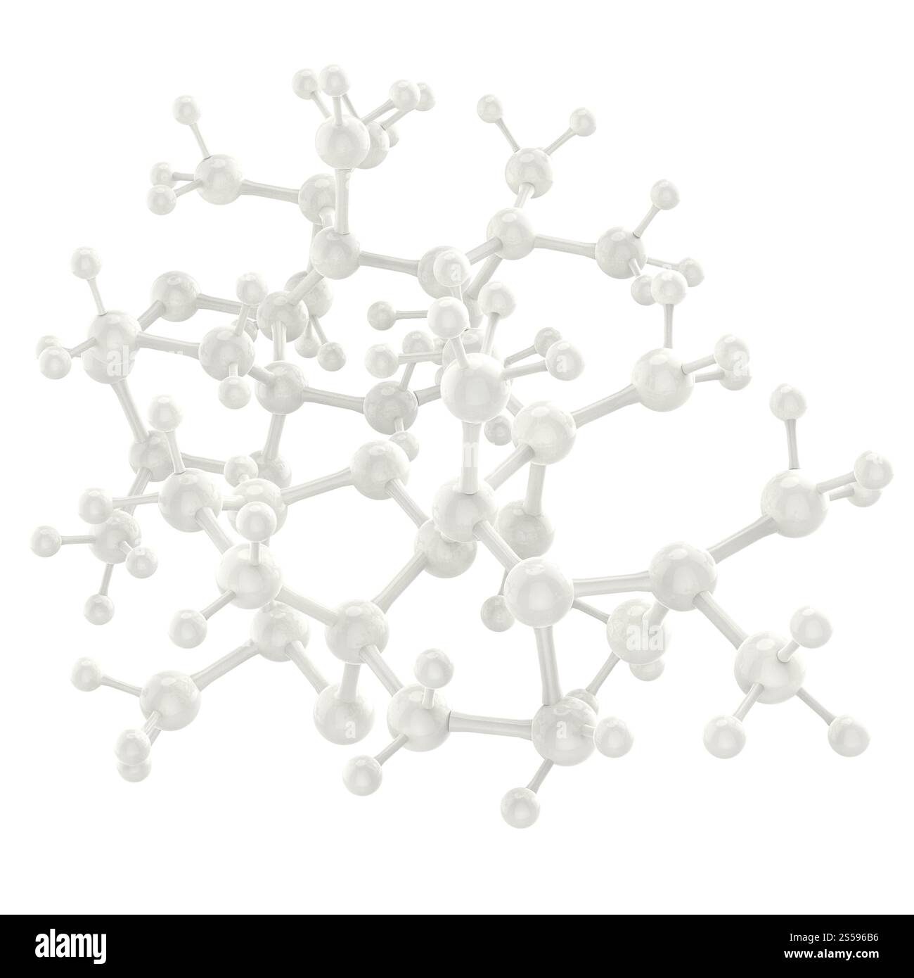 Bianco molecola 3d su sfondo bianco Foto Stock