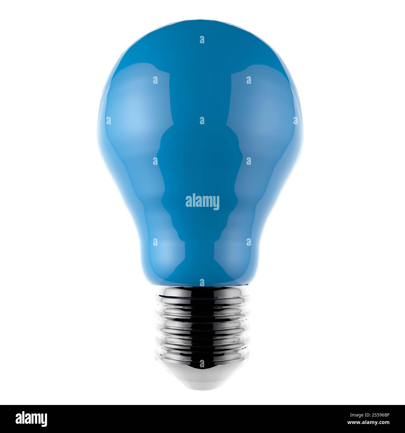 La luce blu Lampadina 3d come concetto creativo Foto Stock