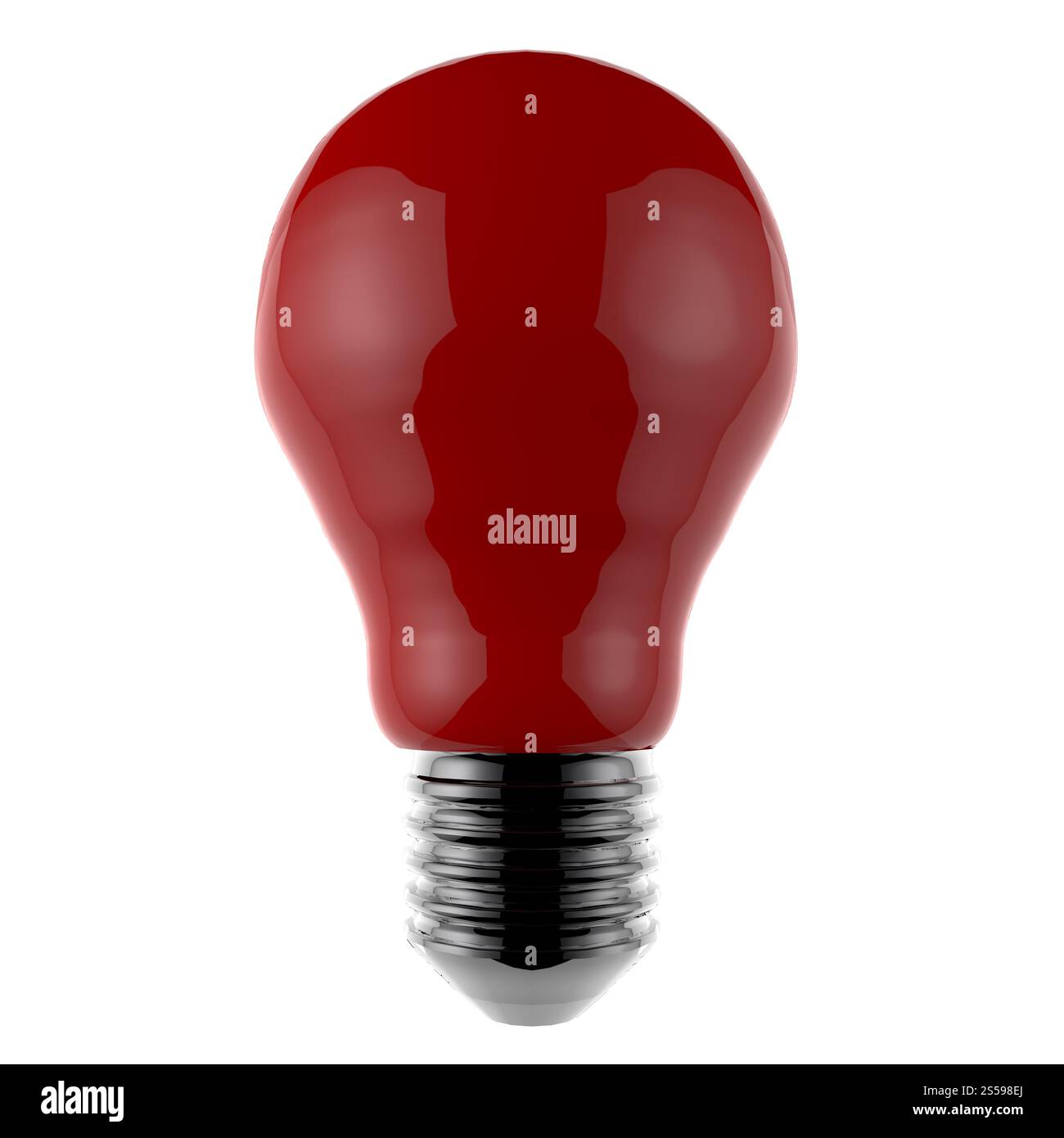 Rosso lampadina luce 3d come concetto creativo Foto Stock