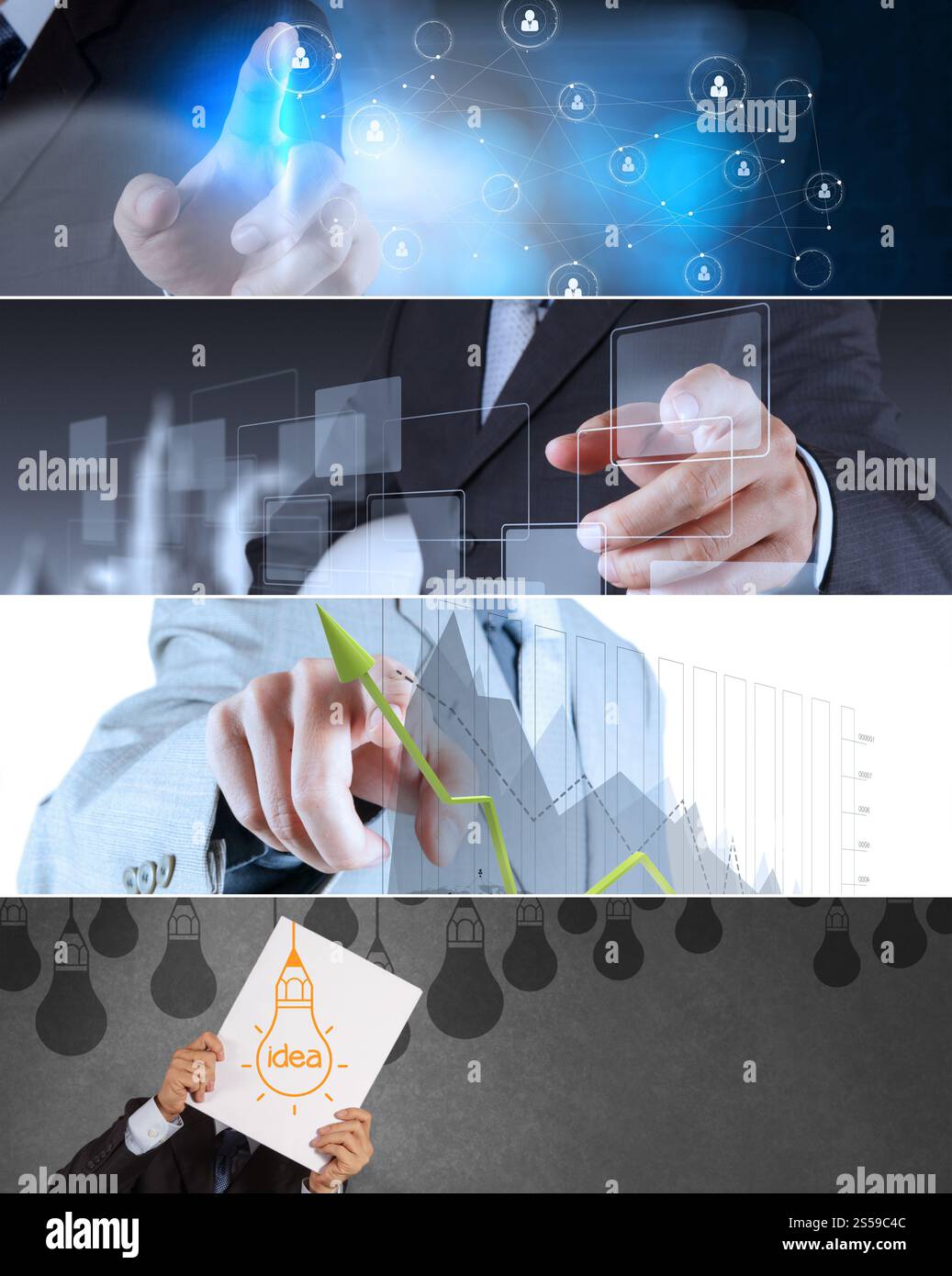 Collage di foto della strategia aziendale come concetto Foto Stock