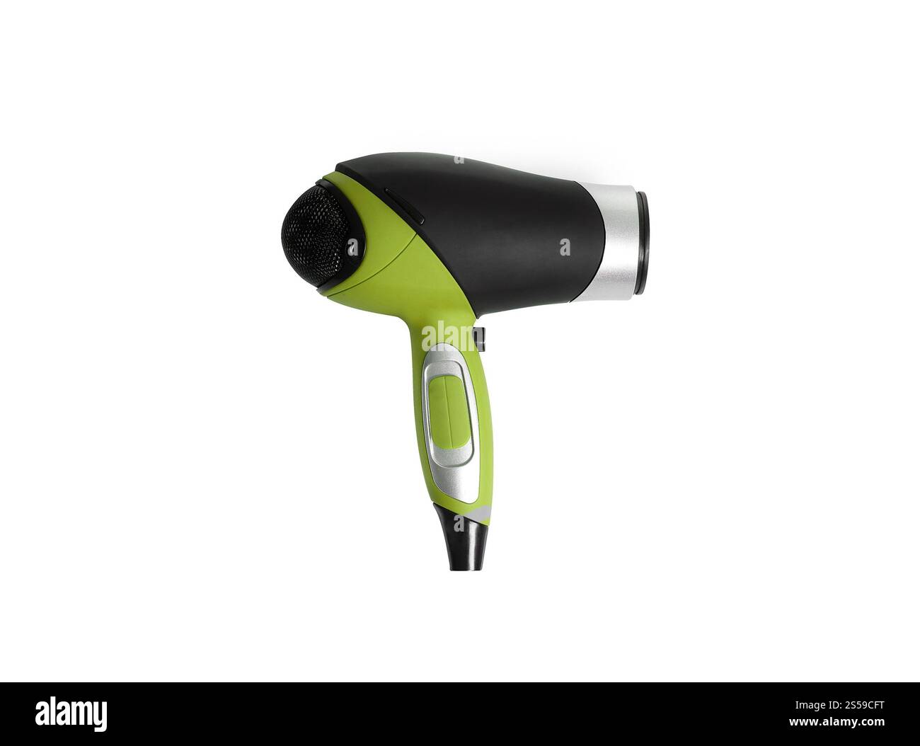 Asciugacapelli isolato su sfondo bianco. Asciugacapelli isolato Foto Stock
