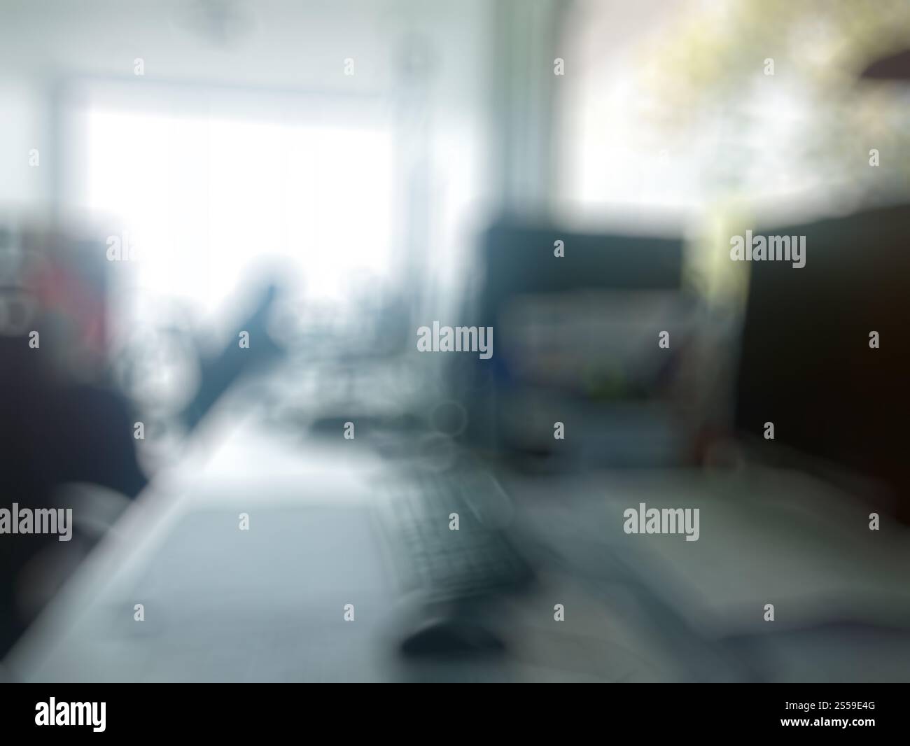 Abstract office con computer blur sullo sfondo Foto Stock