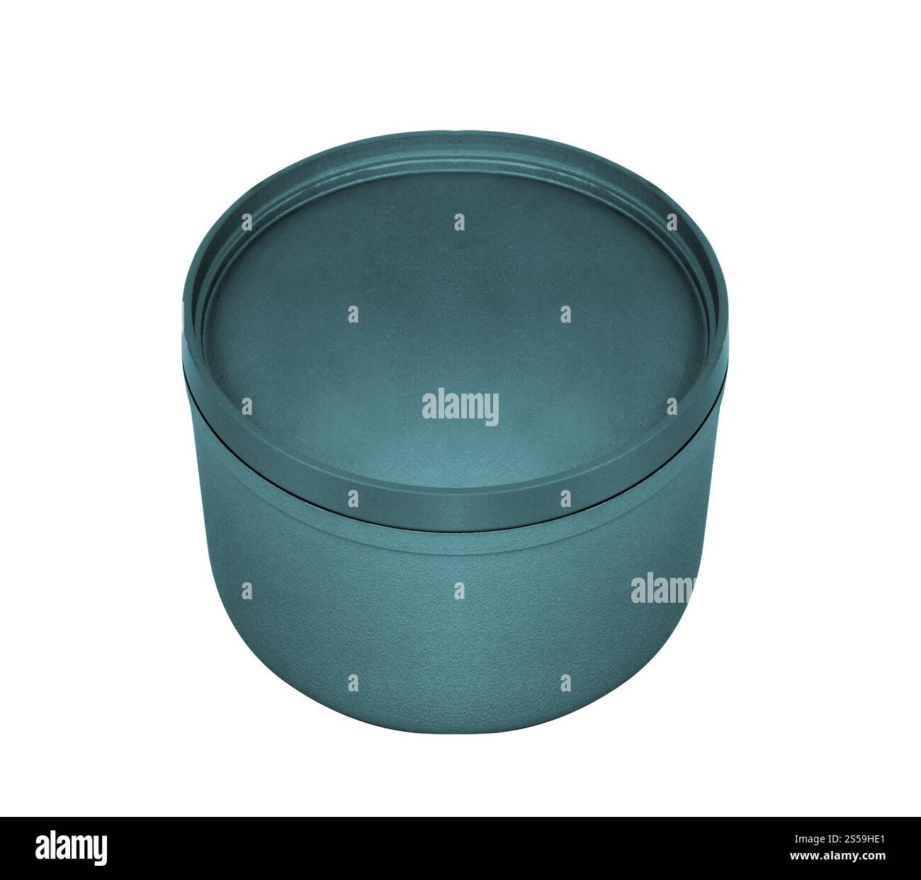 contenitore in plastica per la conservazione degli alimenti su sfondo bianco Foto Stock