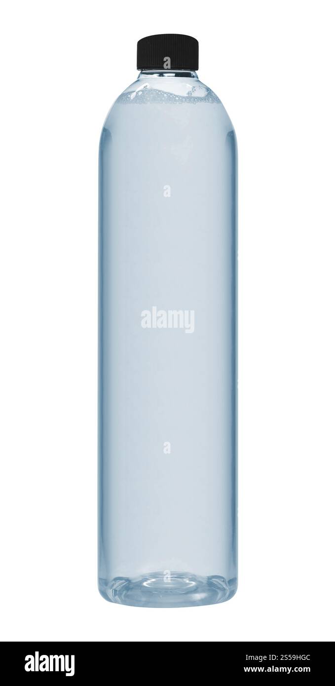 Bottiglia di acqua potabile isolata in plastica Foto Stock