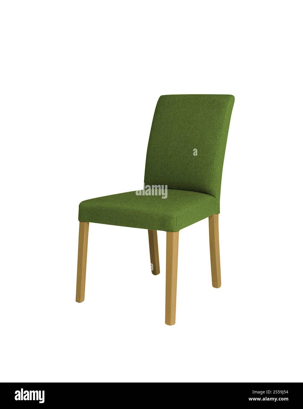 sedia verde su sfondo bianco. sedia verde Foto Stock