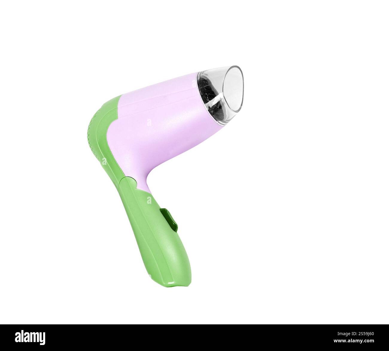 asciugacapelli isolato su sfondo bianco. asciugacapelli bianco Foto Stock