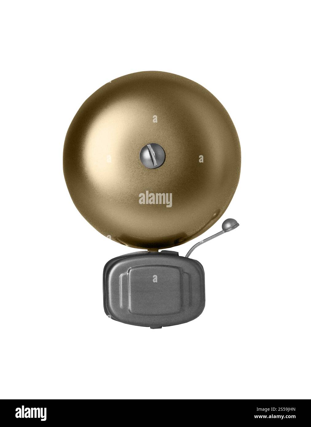 Segnale acustico di allarme isolato su bianco. Campanello di allarme Foto Stock