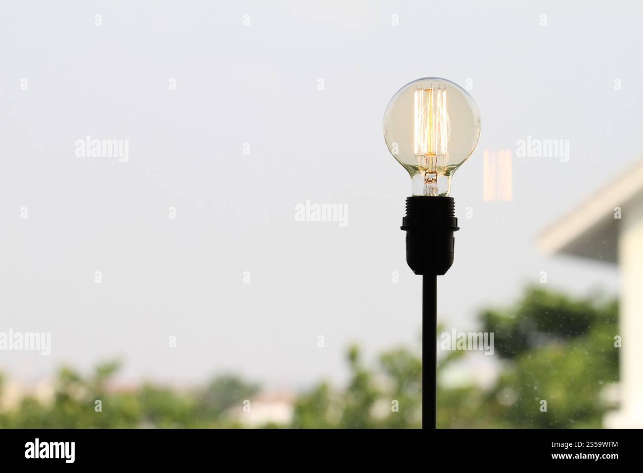 Vintage lampadina con copia spazio come concetto creativo Foto Stock