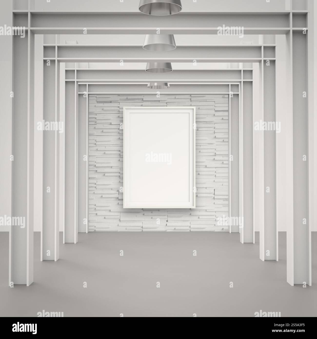 Vuoto in stile moderno telaio sulla parete di composizione come concetto Foto Stock