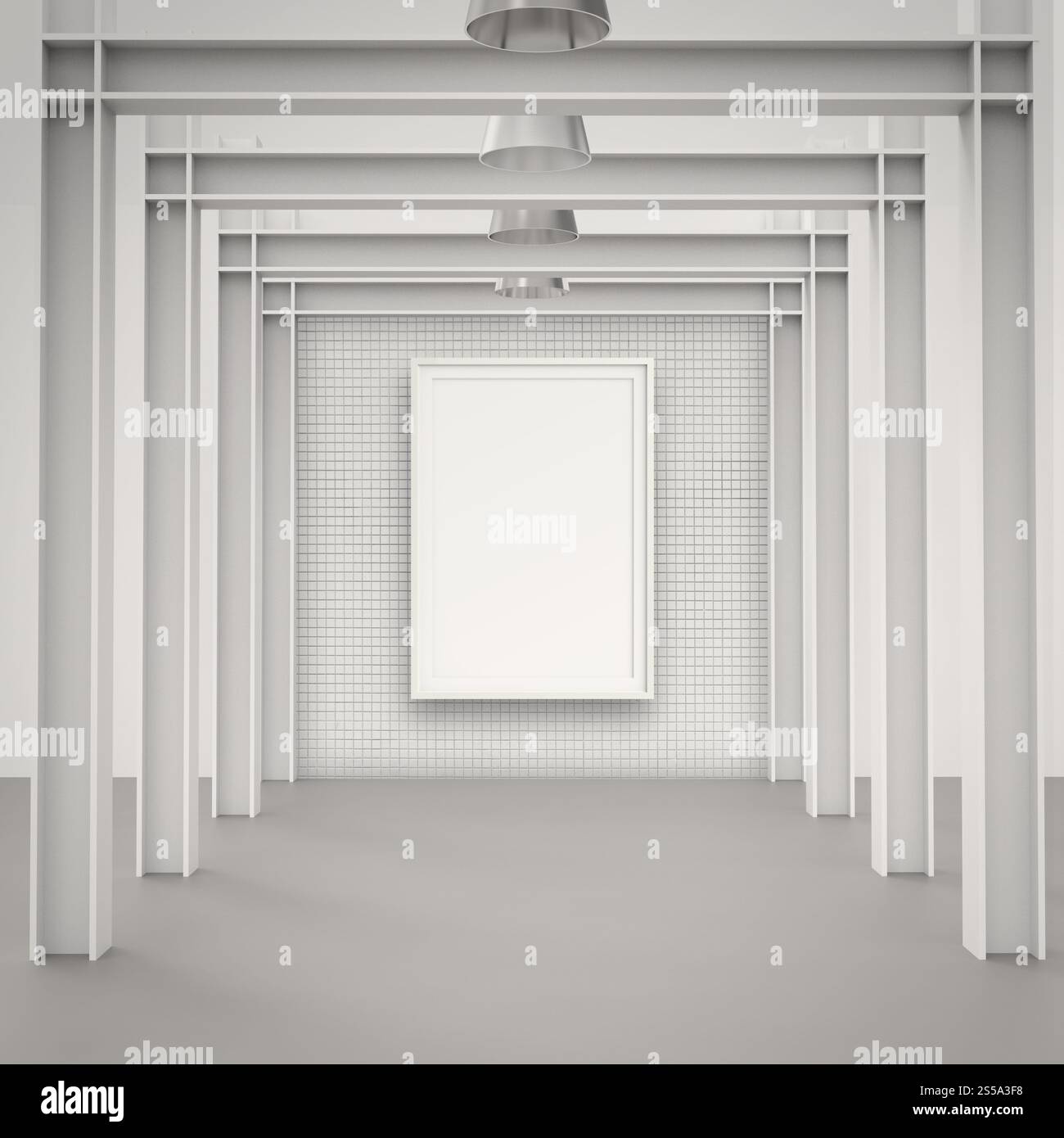 Vuoto in stile moderno telaio sulla parete di composizione come concetto Foto Stock