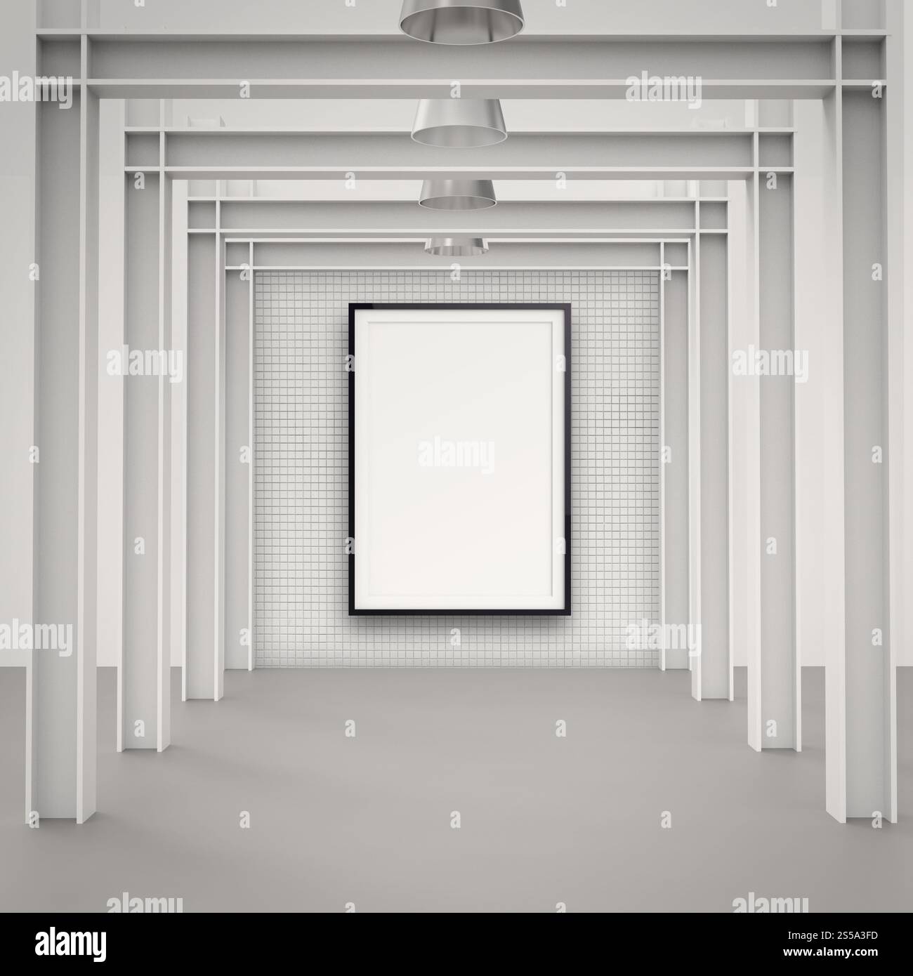 Vuoto in stile moderno telaio sulla parete di composizione come concetto Foto Stock