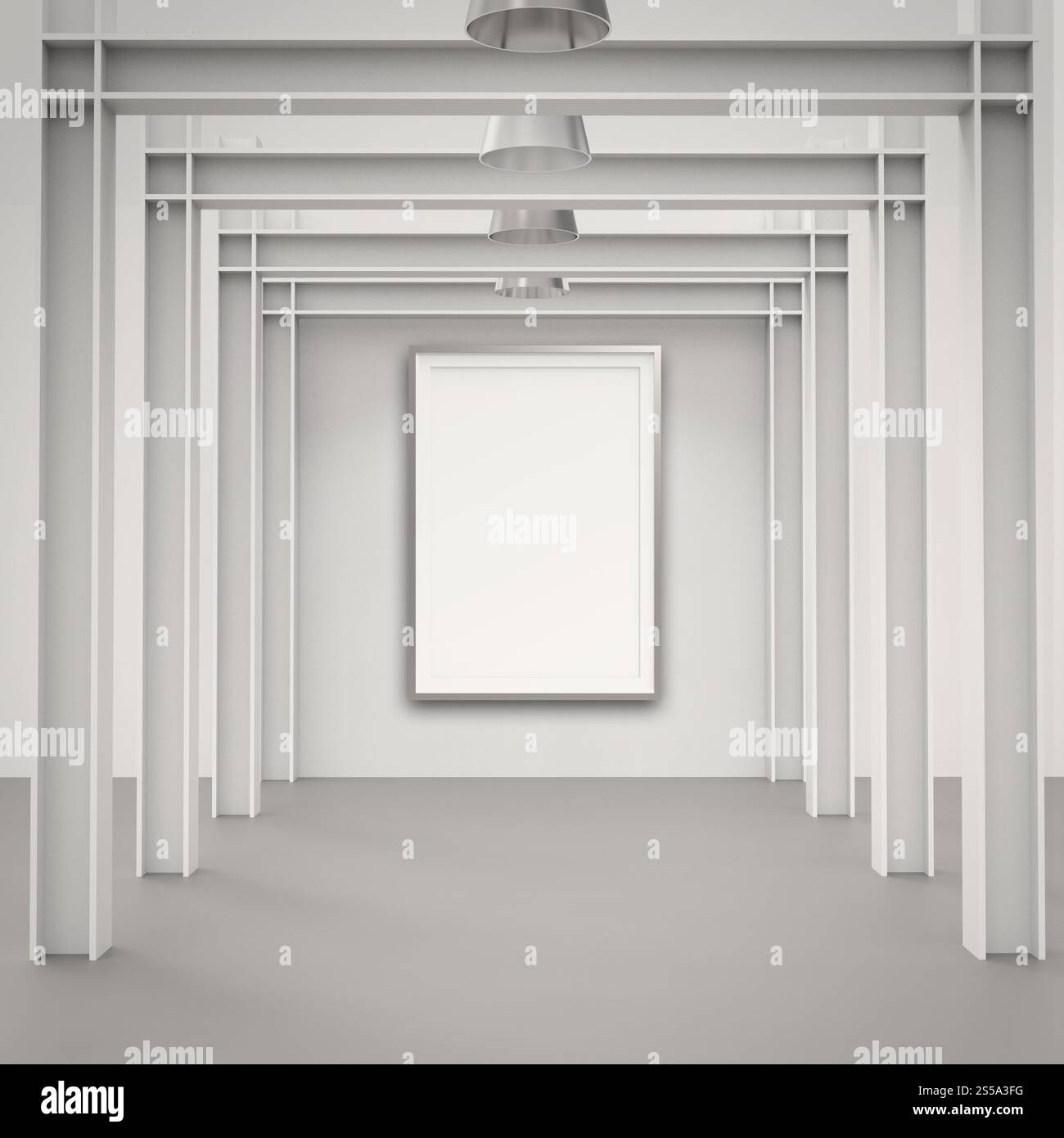 Vuoto in stile moderno telaio sulla parete di composizione come concetto Foto Stock