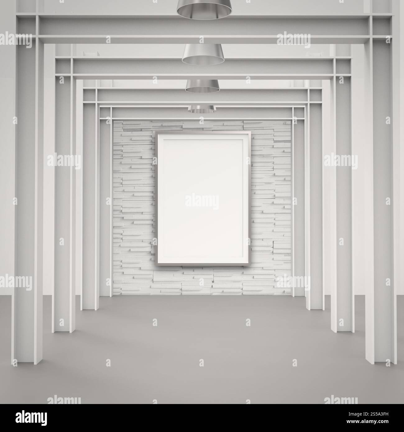 Vuoto in stile moderno telaio sulla parete di composizione come concetto Foto Stock