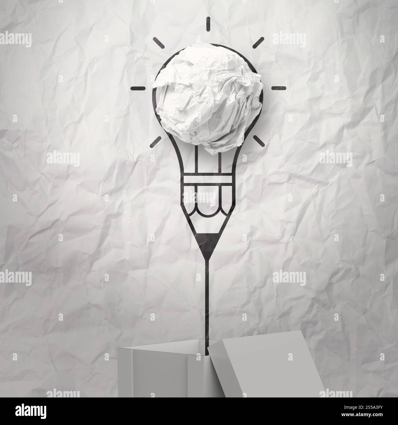 Disegna a mano pensare al di fuori della scatola come concetto Foto Stock