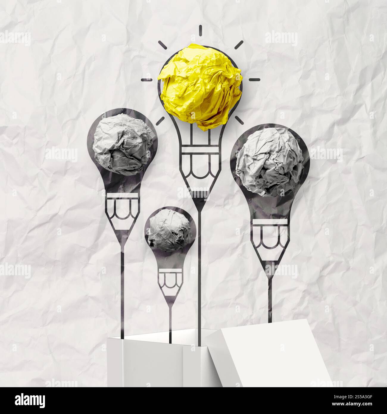 Disegna a mano pensare al di fuori della scatola come concetto Foto Stock