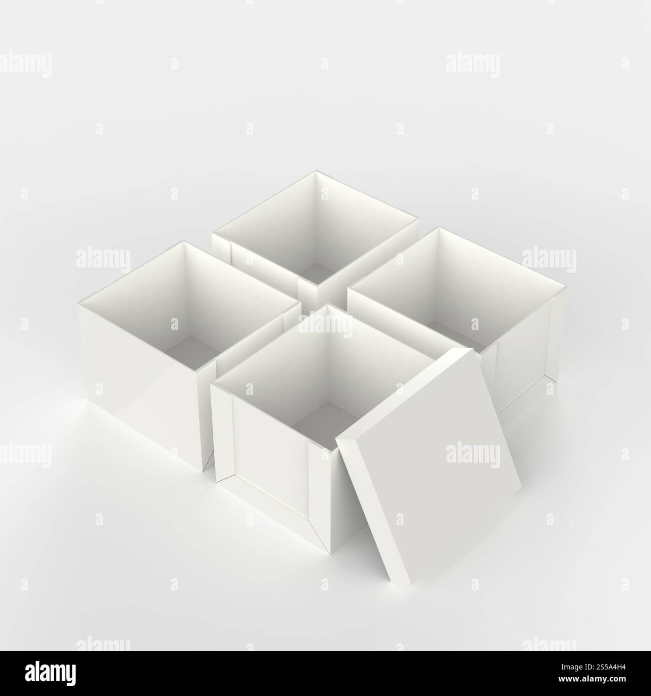 3d open casella vuota come pensare al di fuori del concetto di scatola Foto Stock