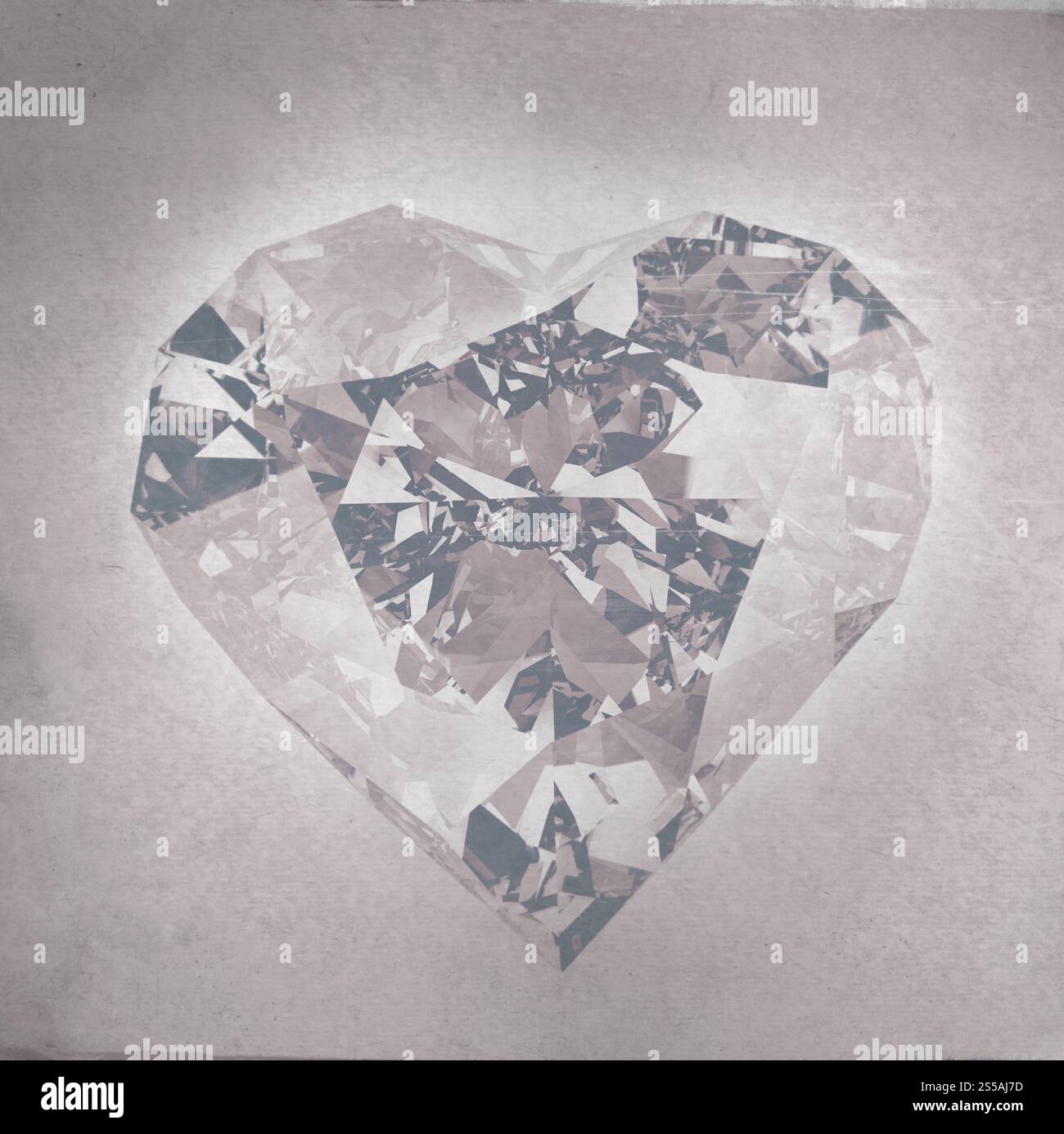 3d cuore diamante forma come concetto vintage Foto Stock