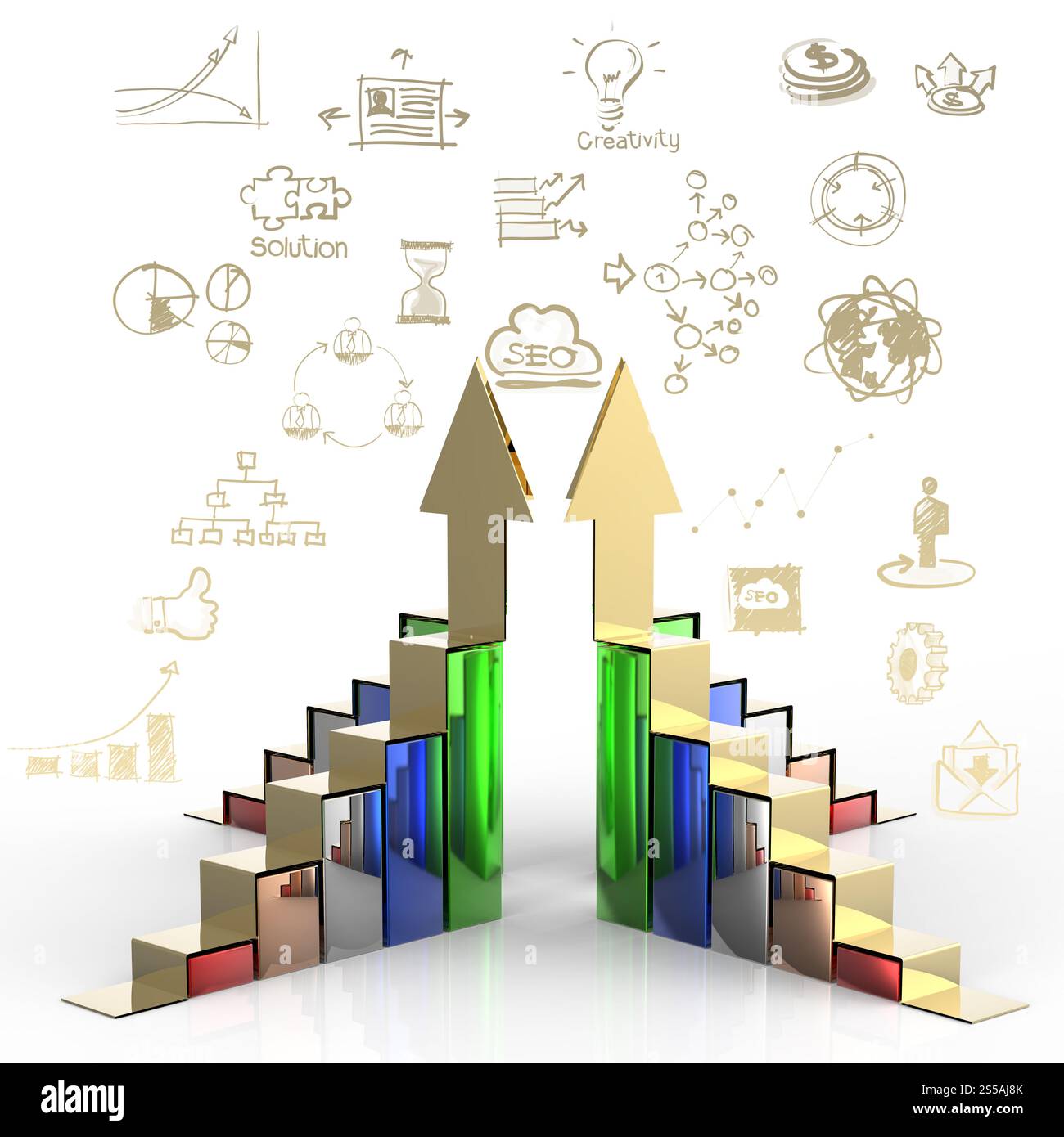 Business barra grafico crescita come concetto di business Foto Stock