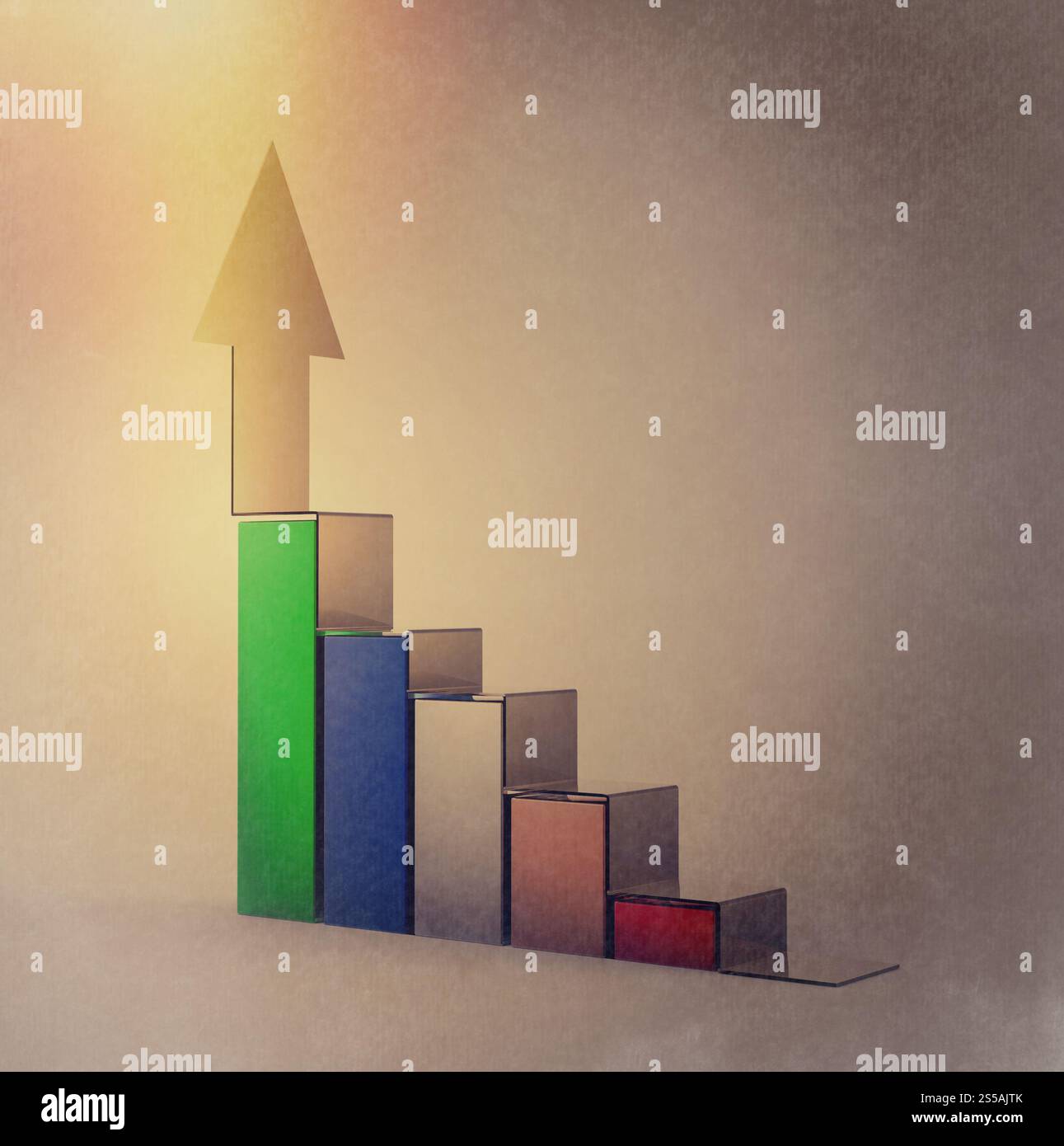 Business barra grafico di crescita come stile vintage concept Foto Stock