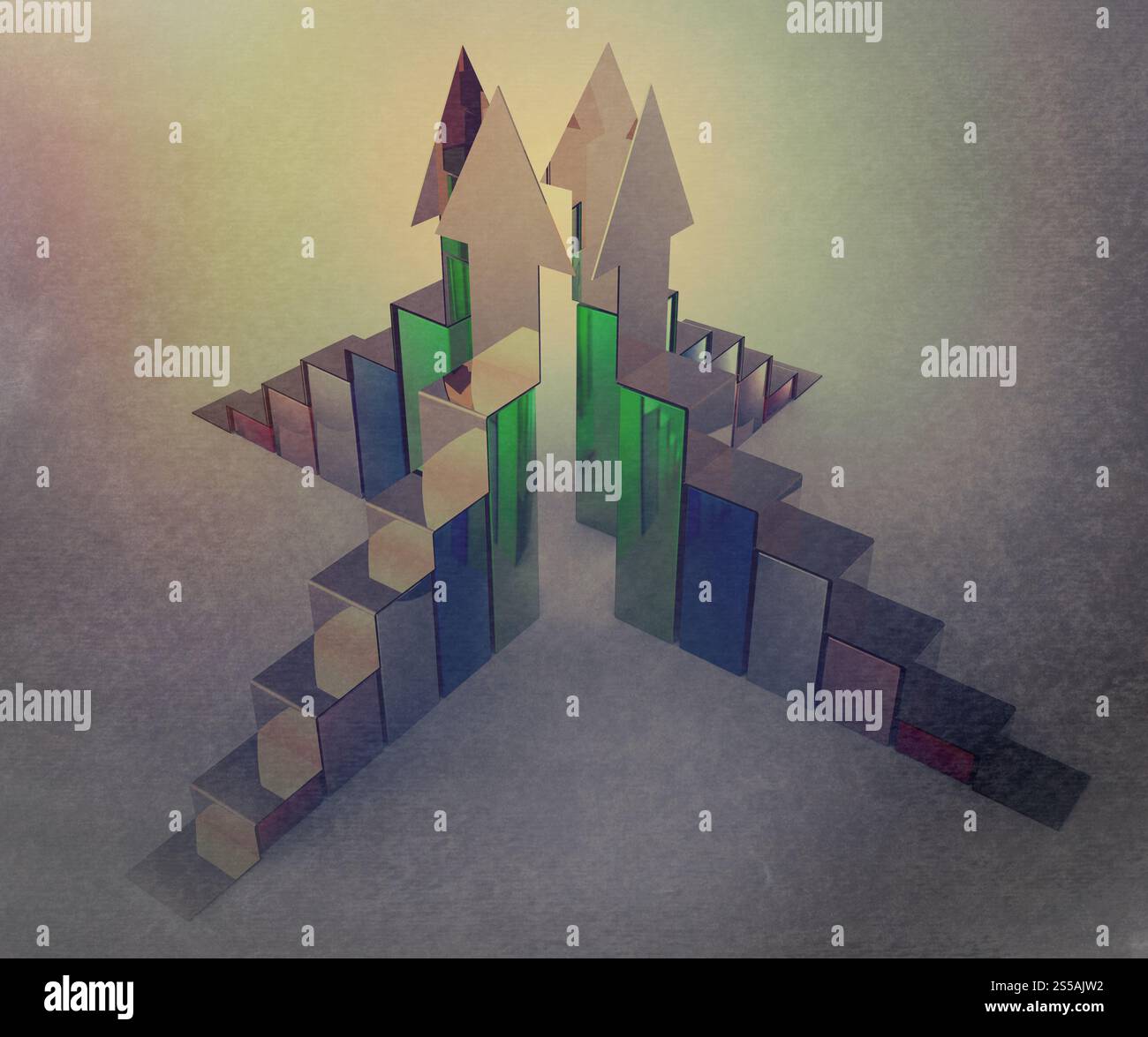 Business barra grafico di crescita come stile vintage concept Foto Stock